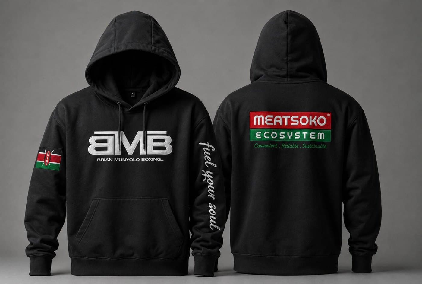 BMB × MeatSoko Hoodie, black · kenya edition