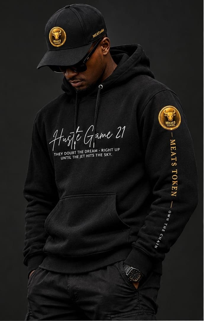 Hustle Game 21 Hoodie, black · model view